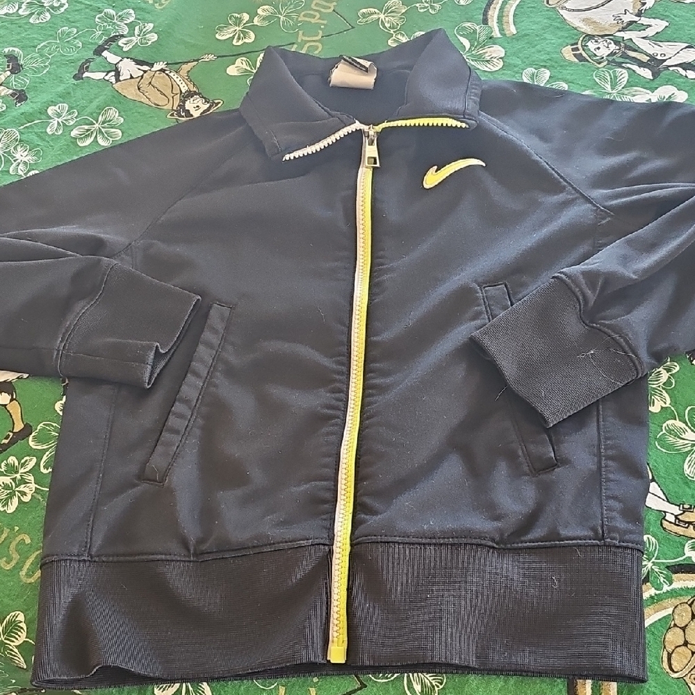 Kids Nike Black Jacket with Yellow Accents